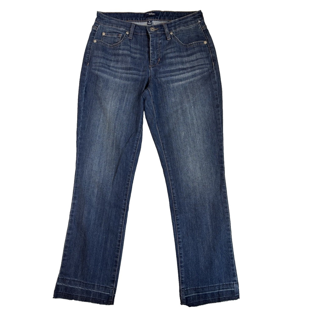 Great Northwest Indigo Women's 6 Cropped Raw Hem Jeans Urban Streetwear Sexy